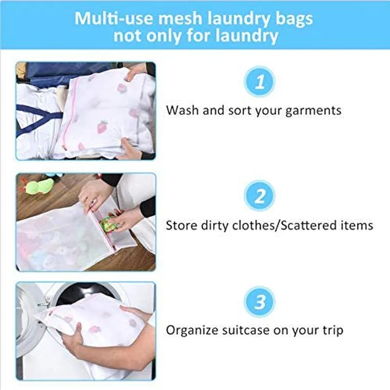 7 Pack Mesh Laundry Wash Bag for Delicates