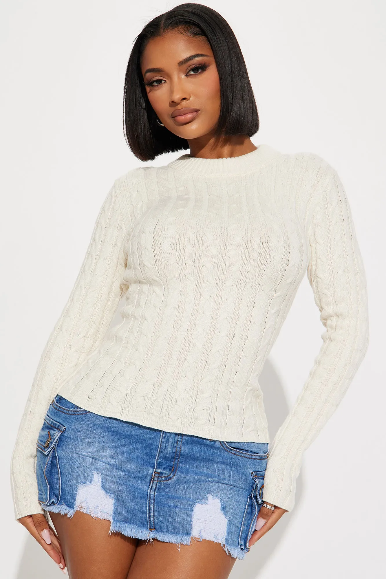 Aarna Cable Knit Sweater - Cream