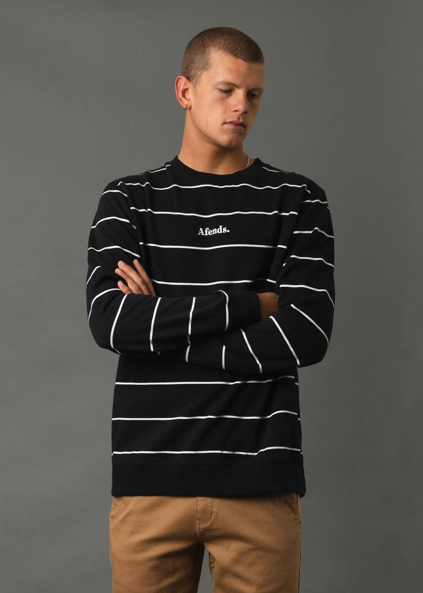 Afends Mens Nylon Stripe - Crew Neck