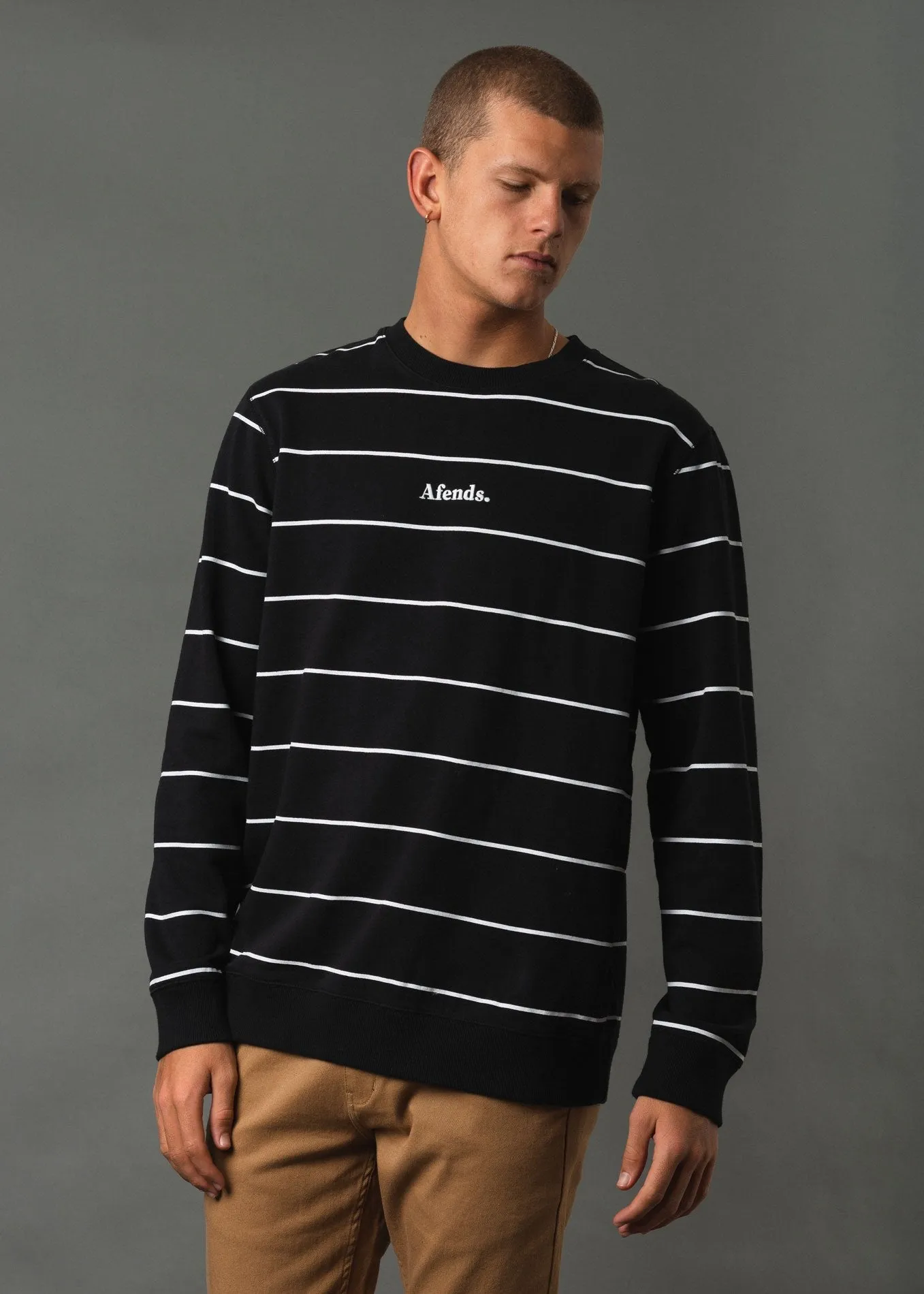 Afends Mens Nylon Stripe - Crew Neck