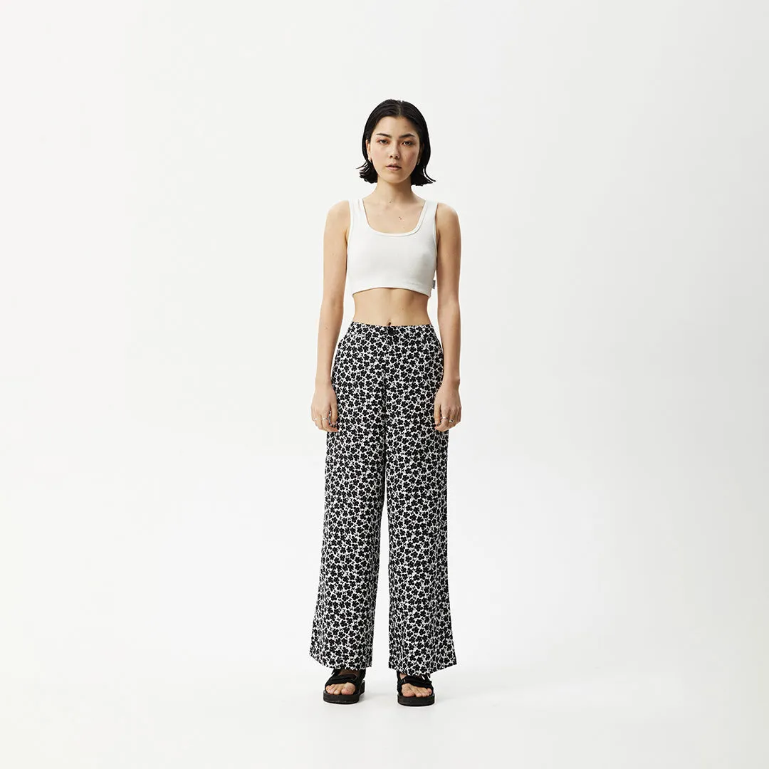 AFENDS Womens Madeline Sienna - Wide Leg Pants - Black Floral