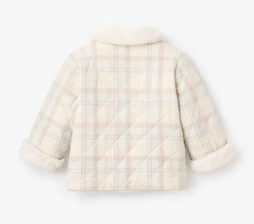 Baby Reversible plaid/Sherpa Jacket with Sherpa collar, 9-12 months