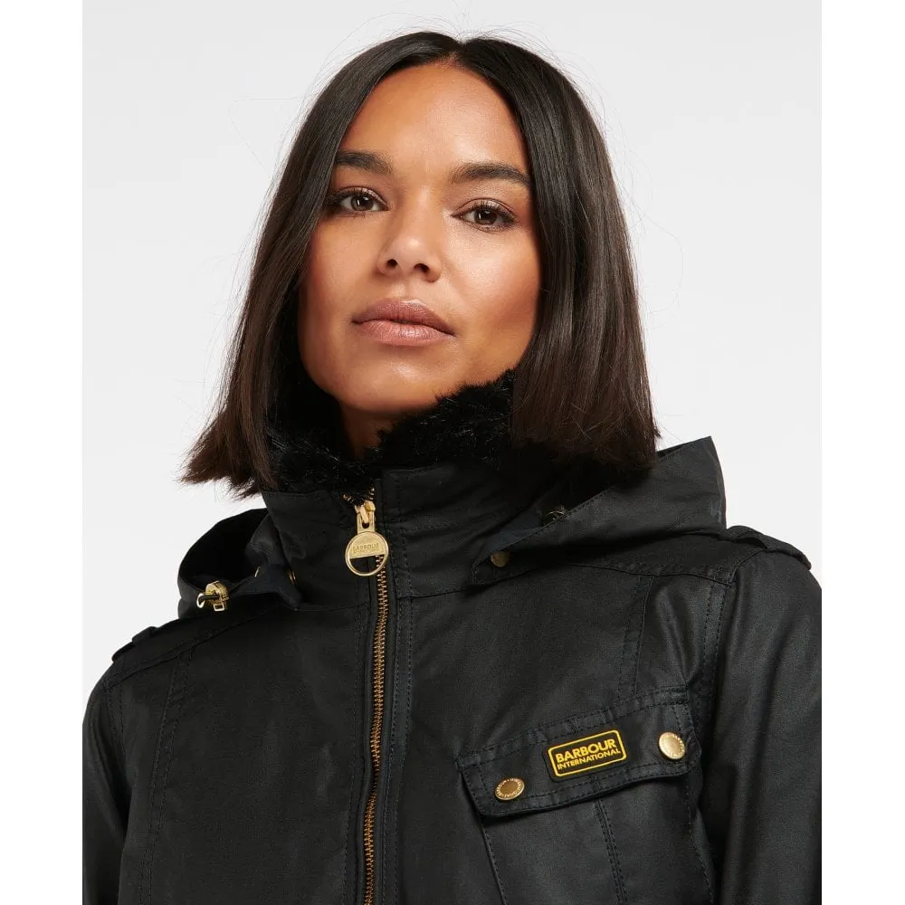 Barbour International Women's Nesbitt Wax Jacket - Black