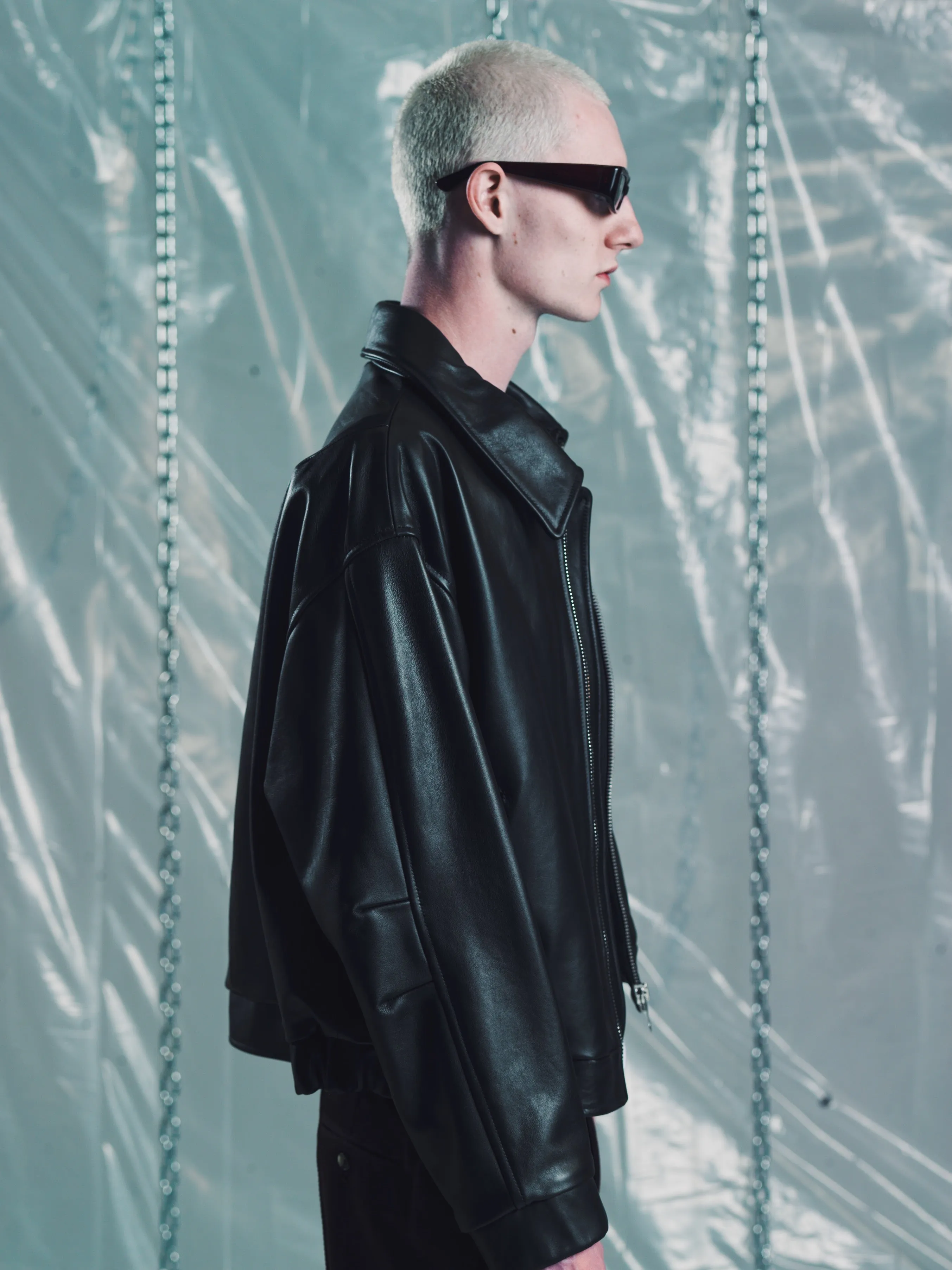 Barras Blouson | Black Leather