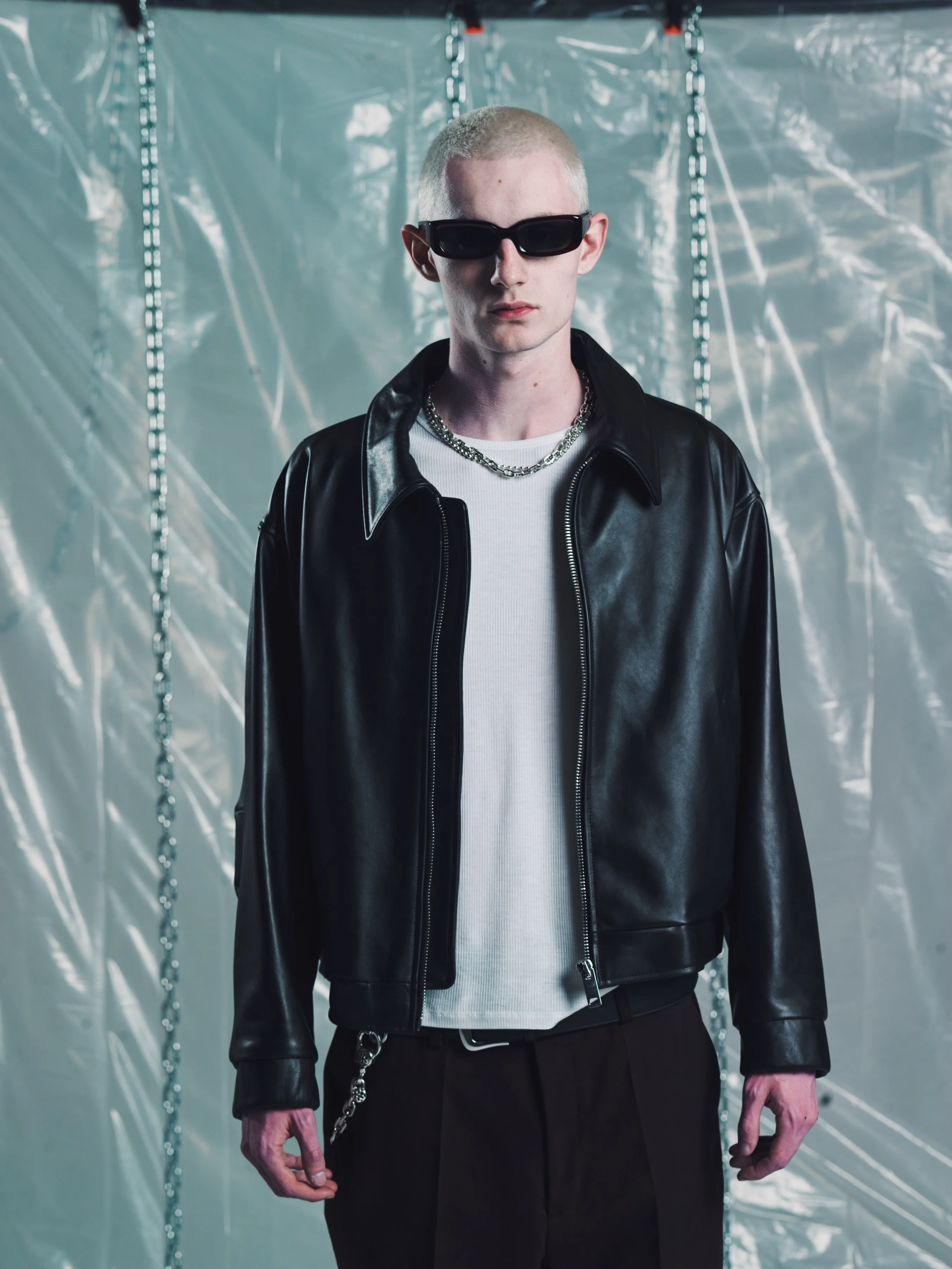 Barras Blouson | Black Leather