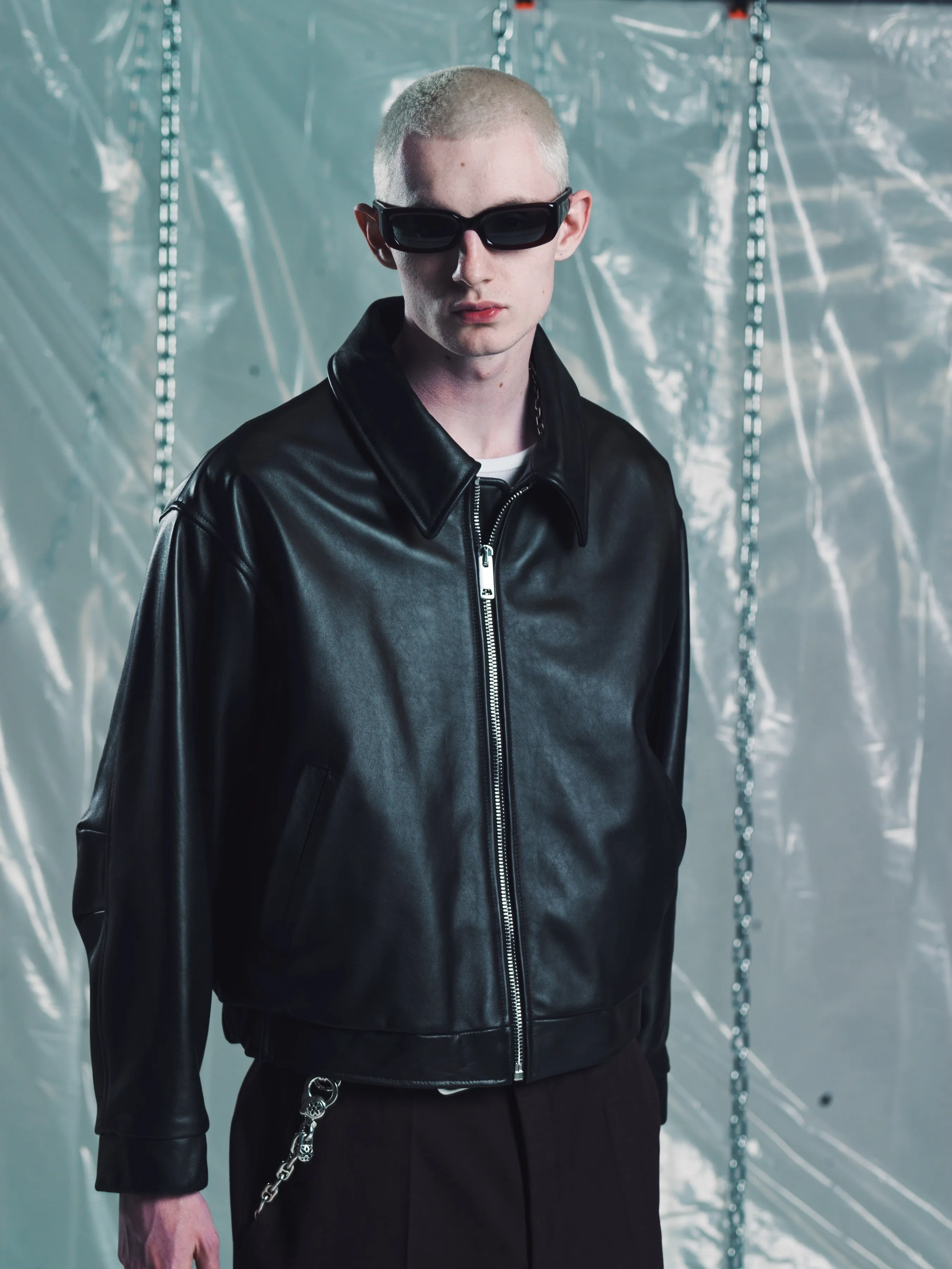 Barras Blouson | Black Leather