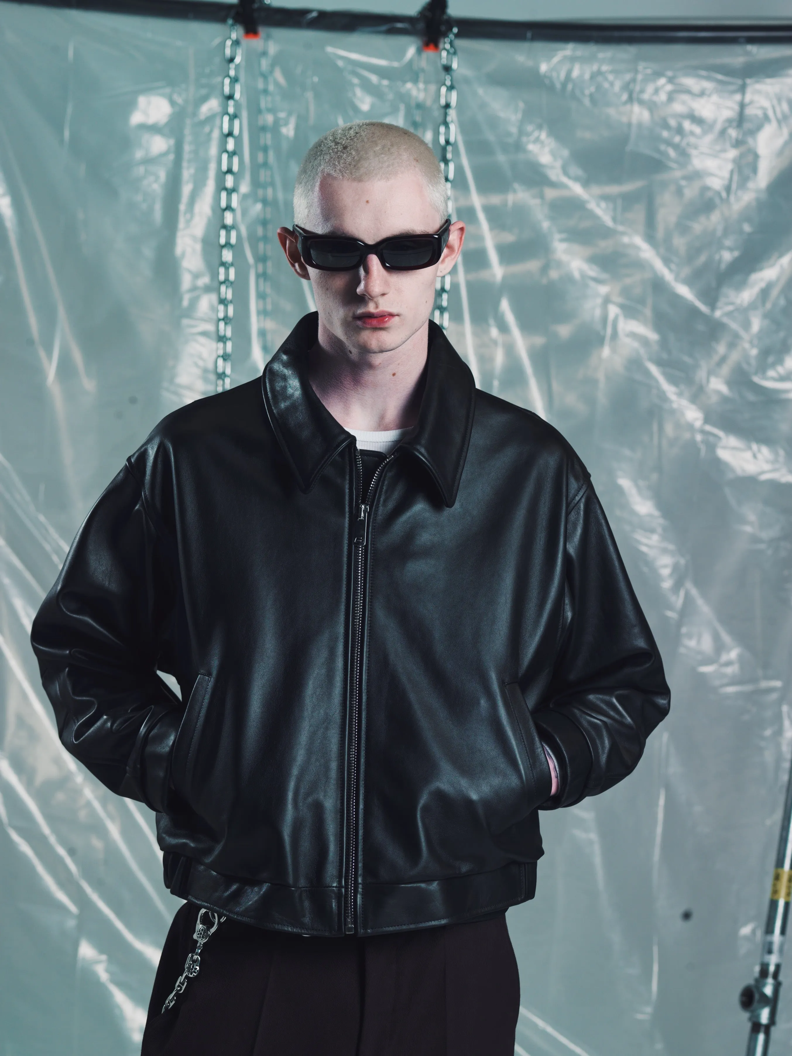 Barras Blouson | Black Leather