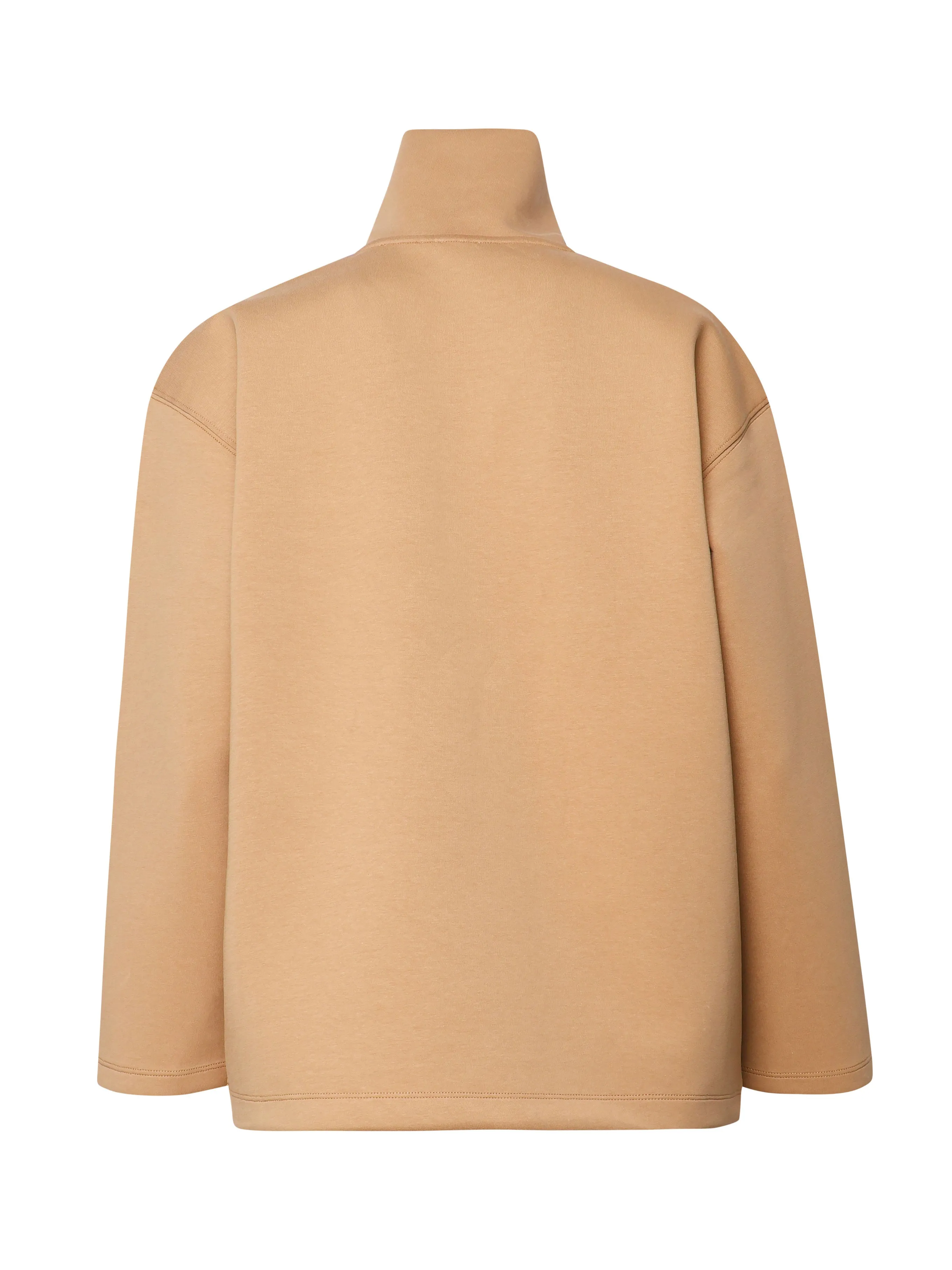 Beige Stretch Jersey Sweatshirt with Logo