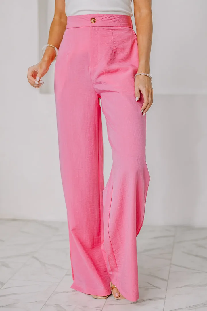 Better In Pink Wide Leg Linen Pants