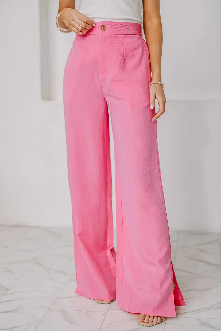 Better In Pink Wide Leg Linen Pants