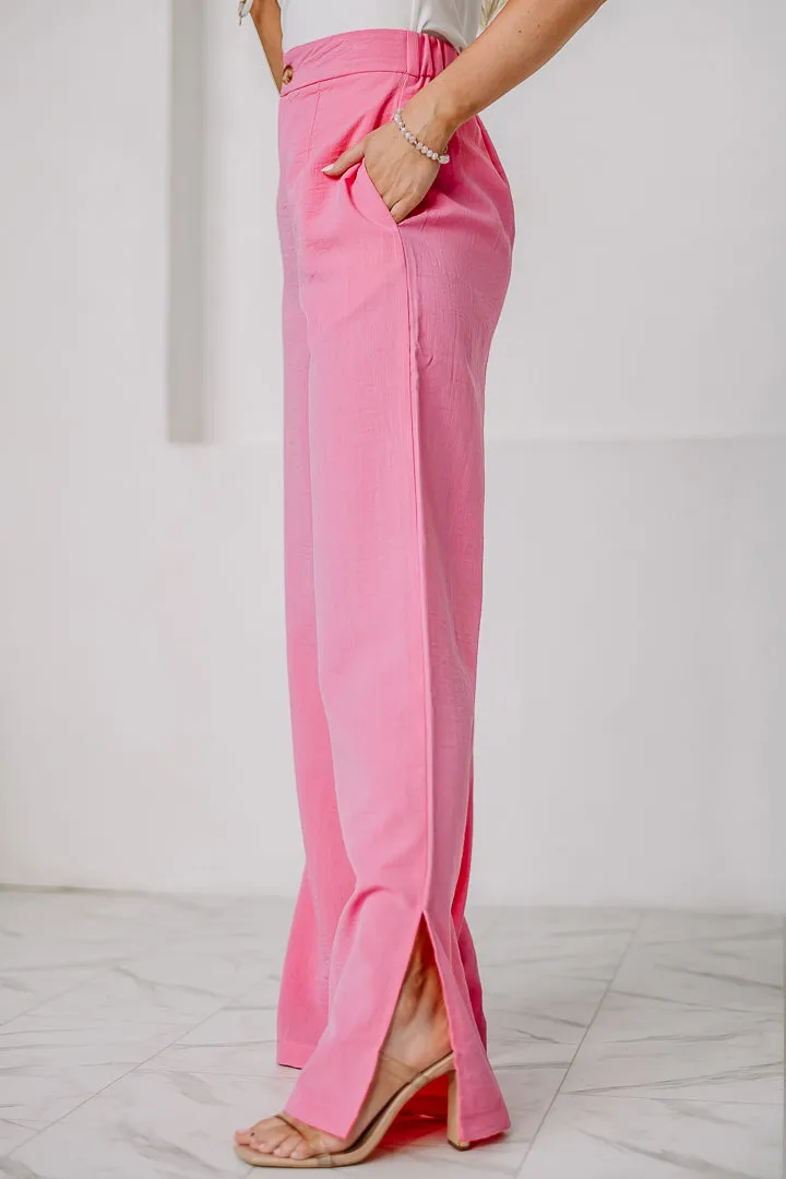 Better In Pink Wide Leg Linen Pants