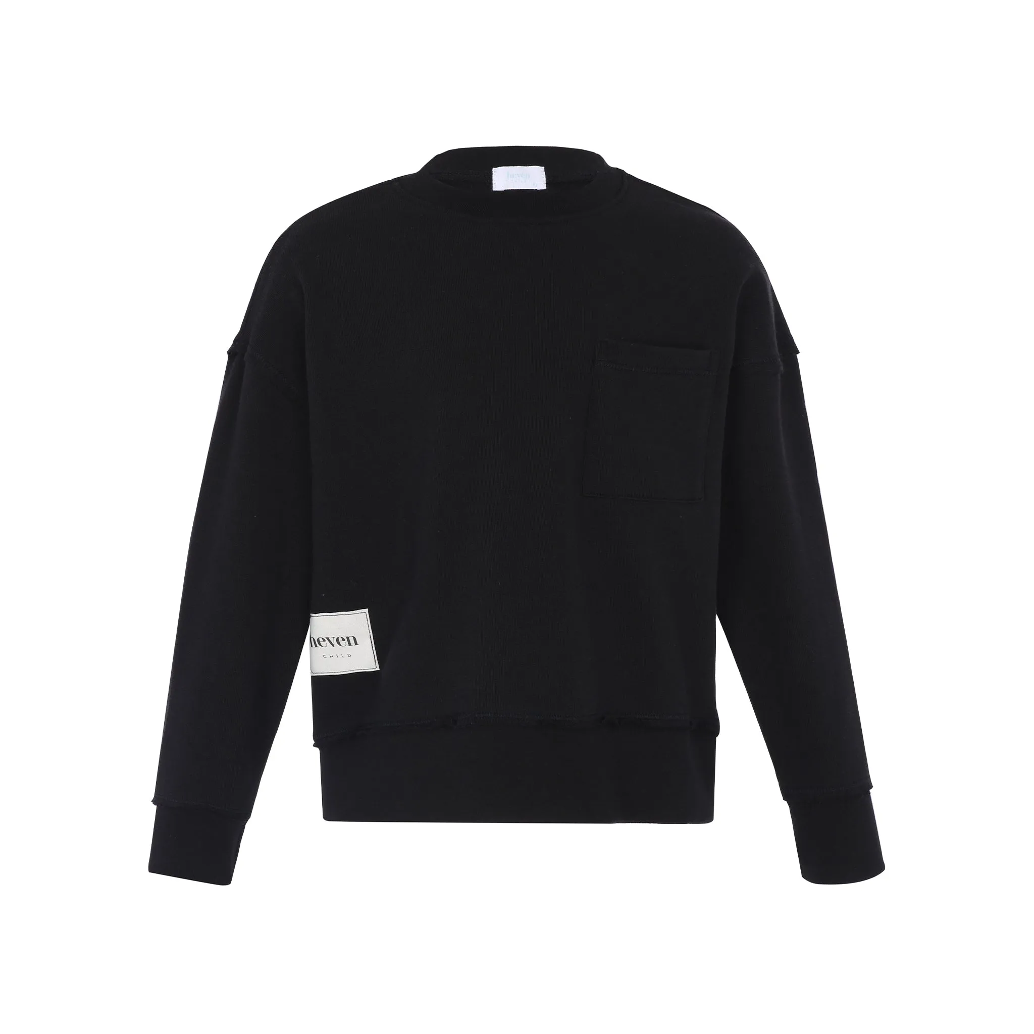 Black Logo Patch Crewneck Sweatshirt