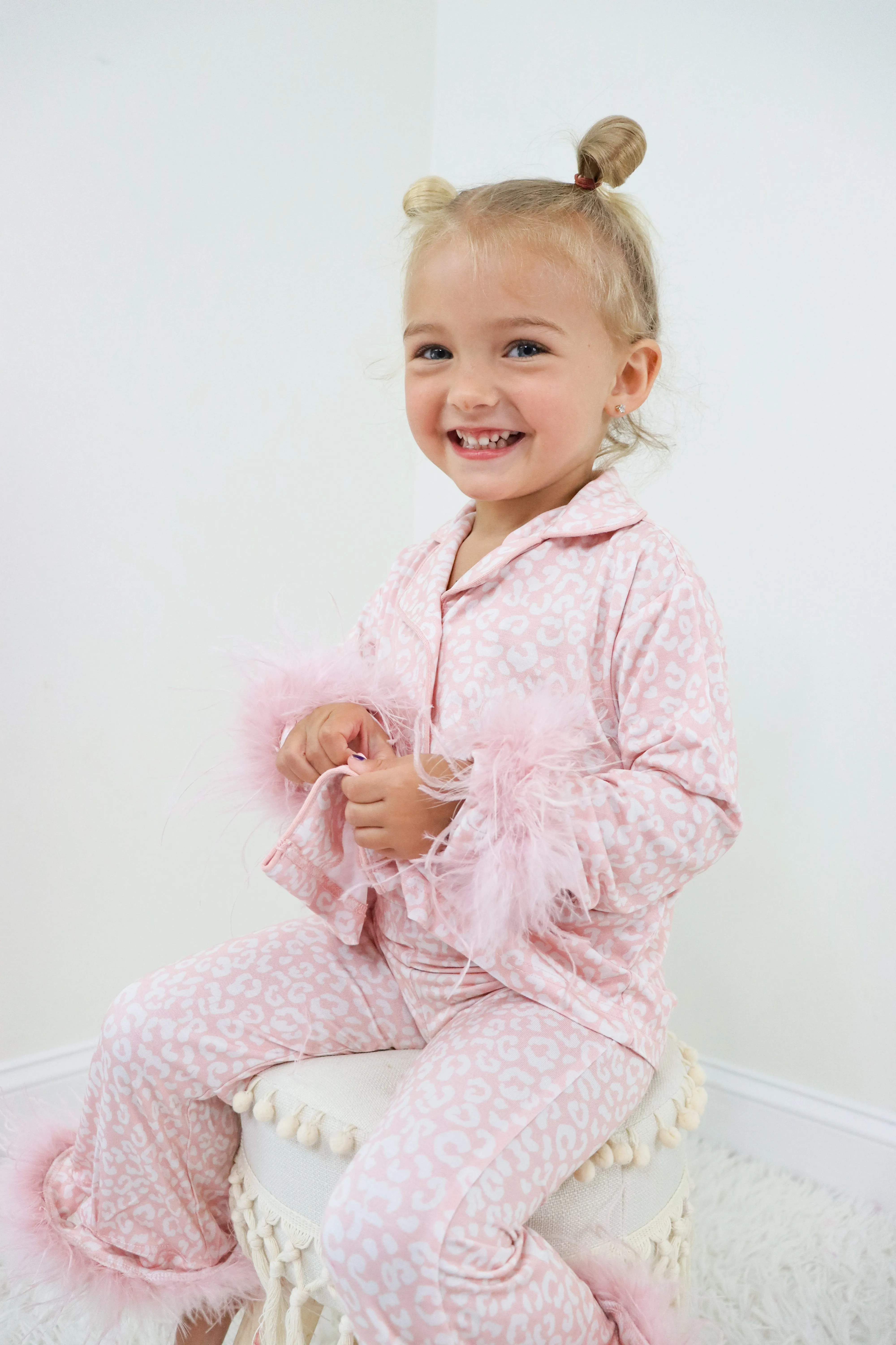 Blushing Leopard Girl’s Flare Feathered Dream Set