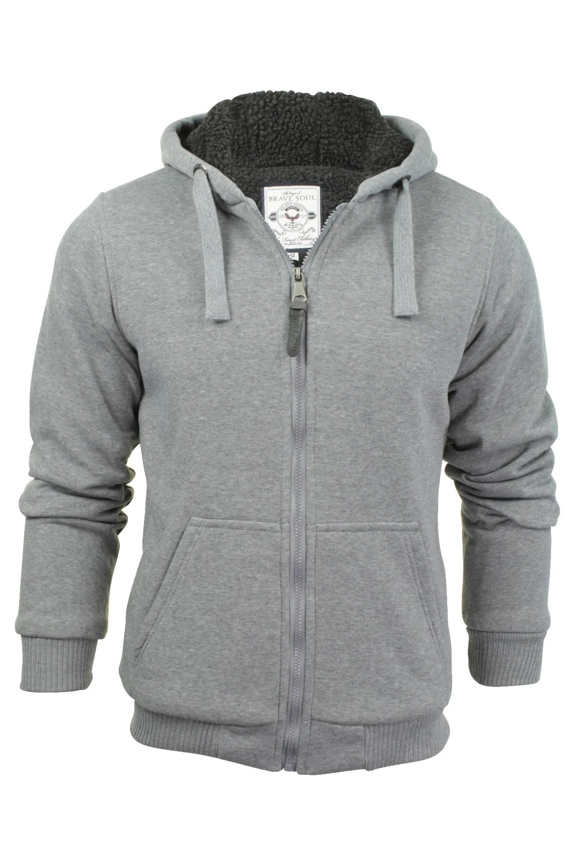 Brave Soul Mens Hoodie Sweatshirt Jumper with Fleece Hood and Body Lining