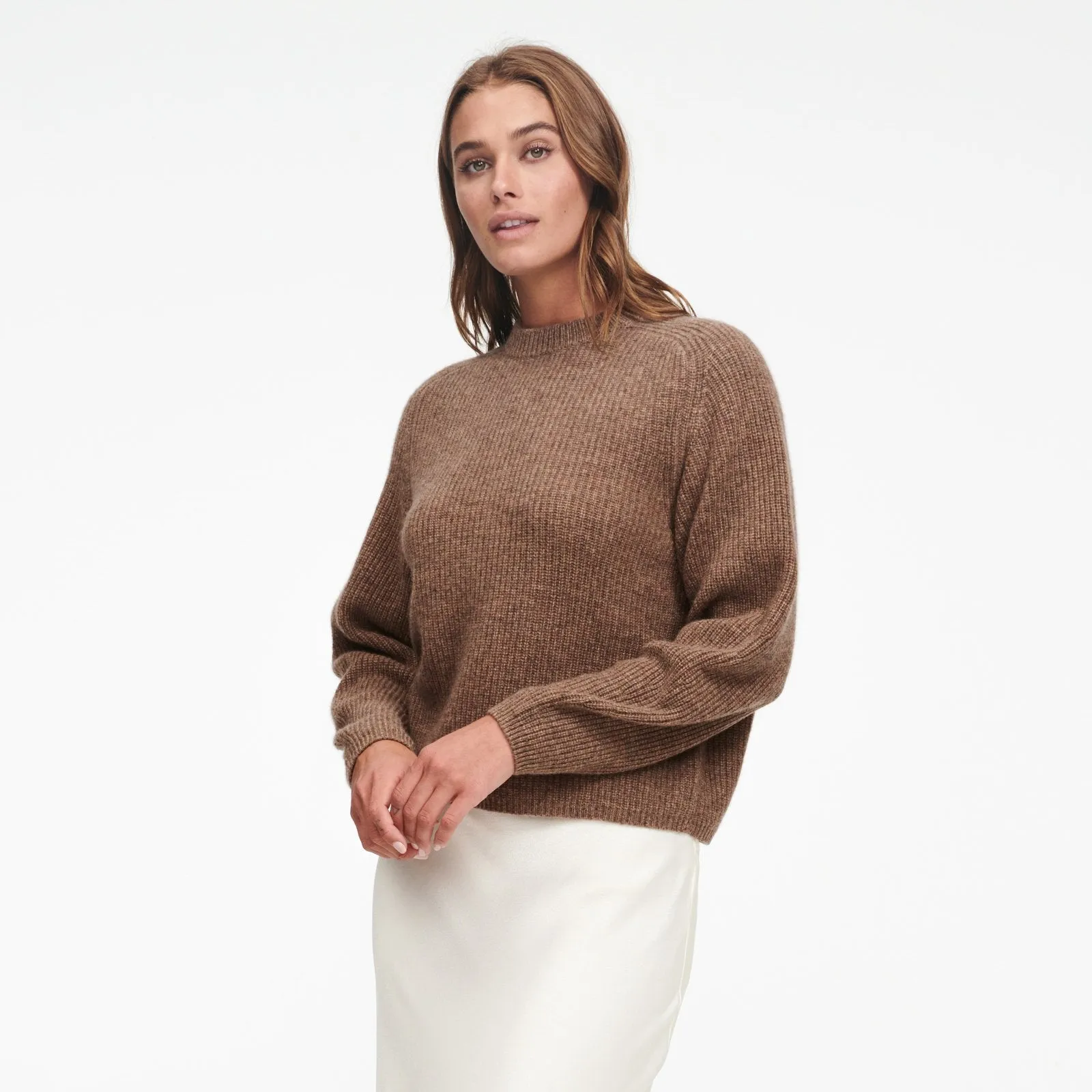 Cashmere Ribbed Mockneck Sweater