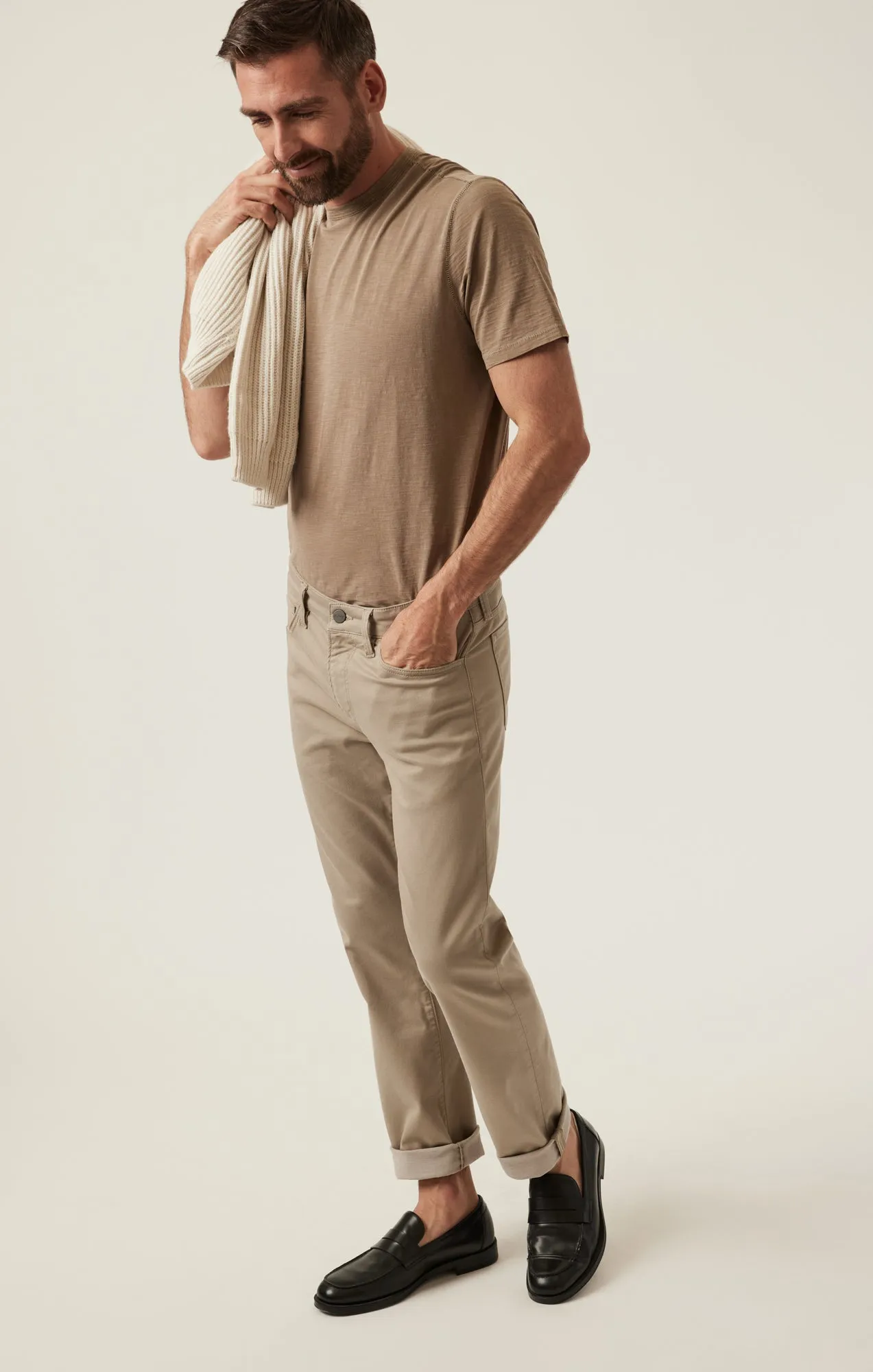 Charisma Relaxed Straight Pants in Sand Coolmax