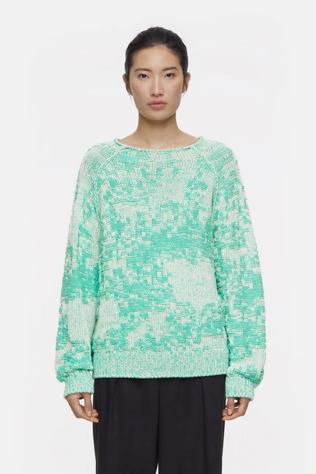 CLOSED WOMENS CHUNKY TWO-TONE KNIT - GREEN KICK