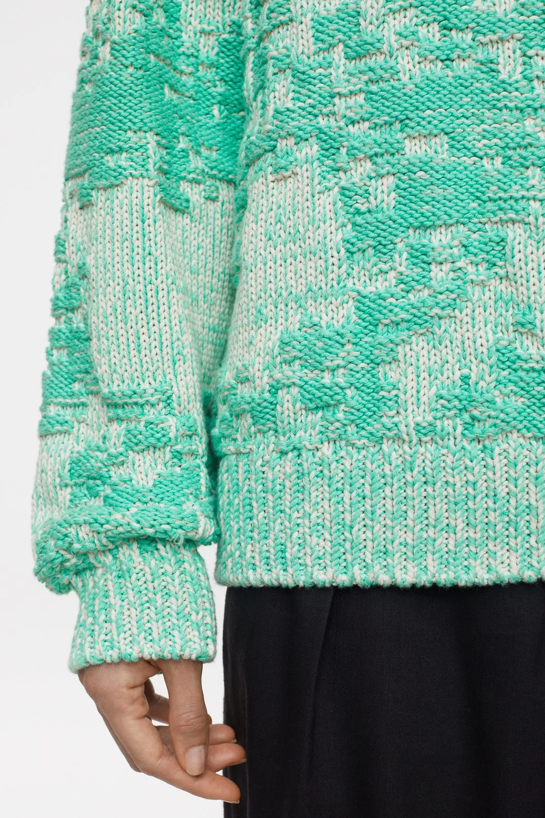 CLOSED WOMENS CHUNKY TWO-TONE KNIT - GREEN KICK