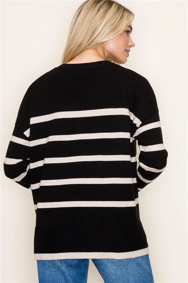 Coffee To Go Striped Sweaters - 2 Colors!