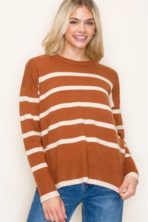 Coffee To Go Striped Sweaters - 2 Colors!