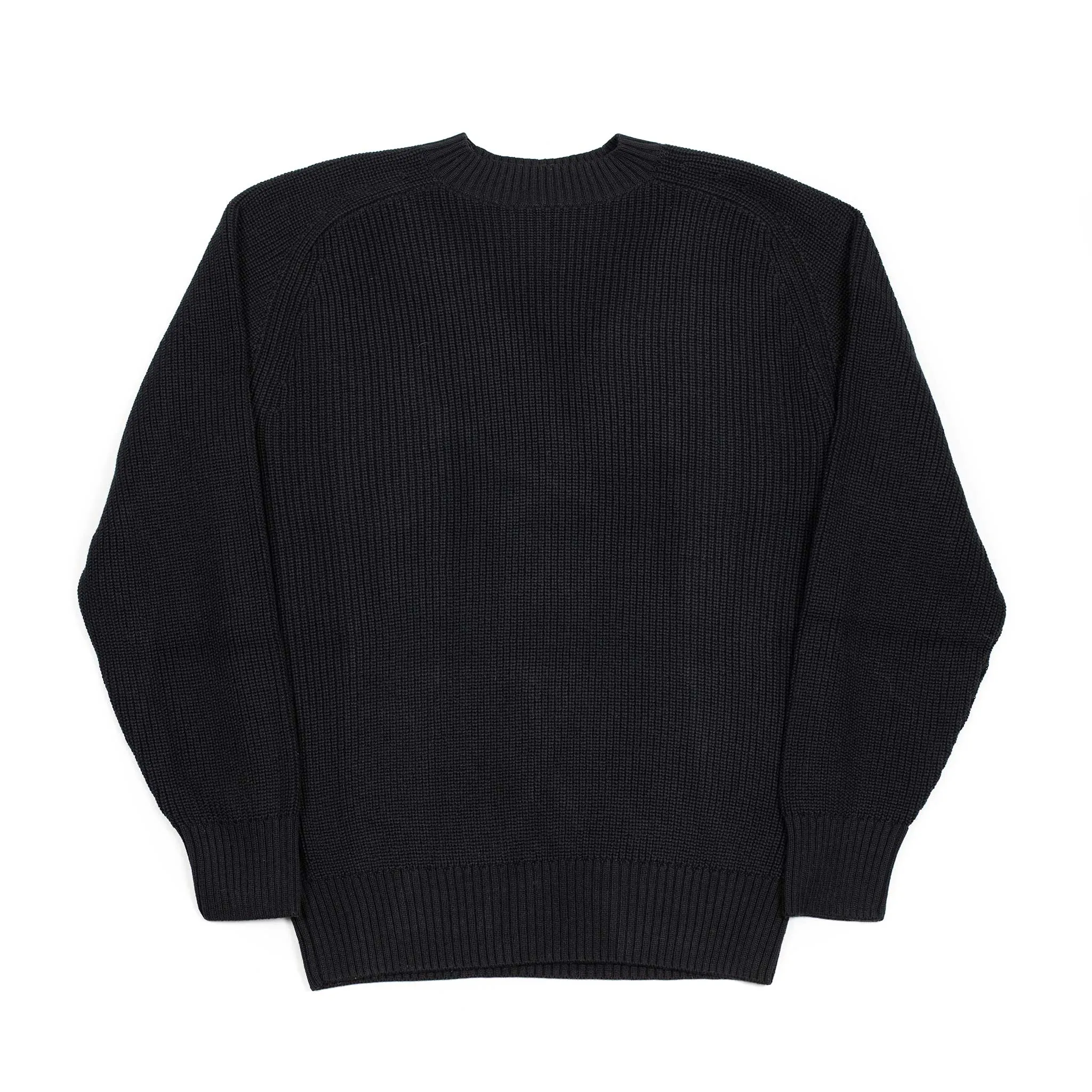 Crewneck sweater in black pima cotton