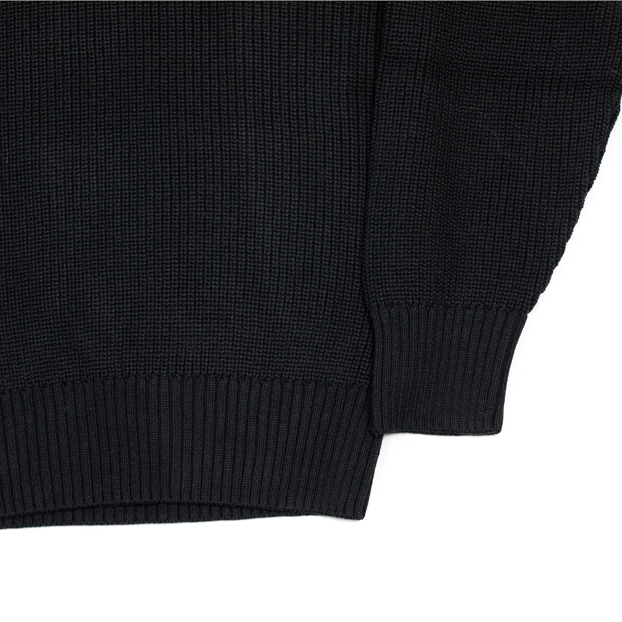 Crewneck sweater in black pima cotton