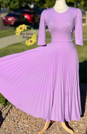 Cristel Lilac Pleated Dress