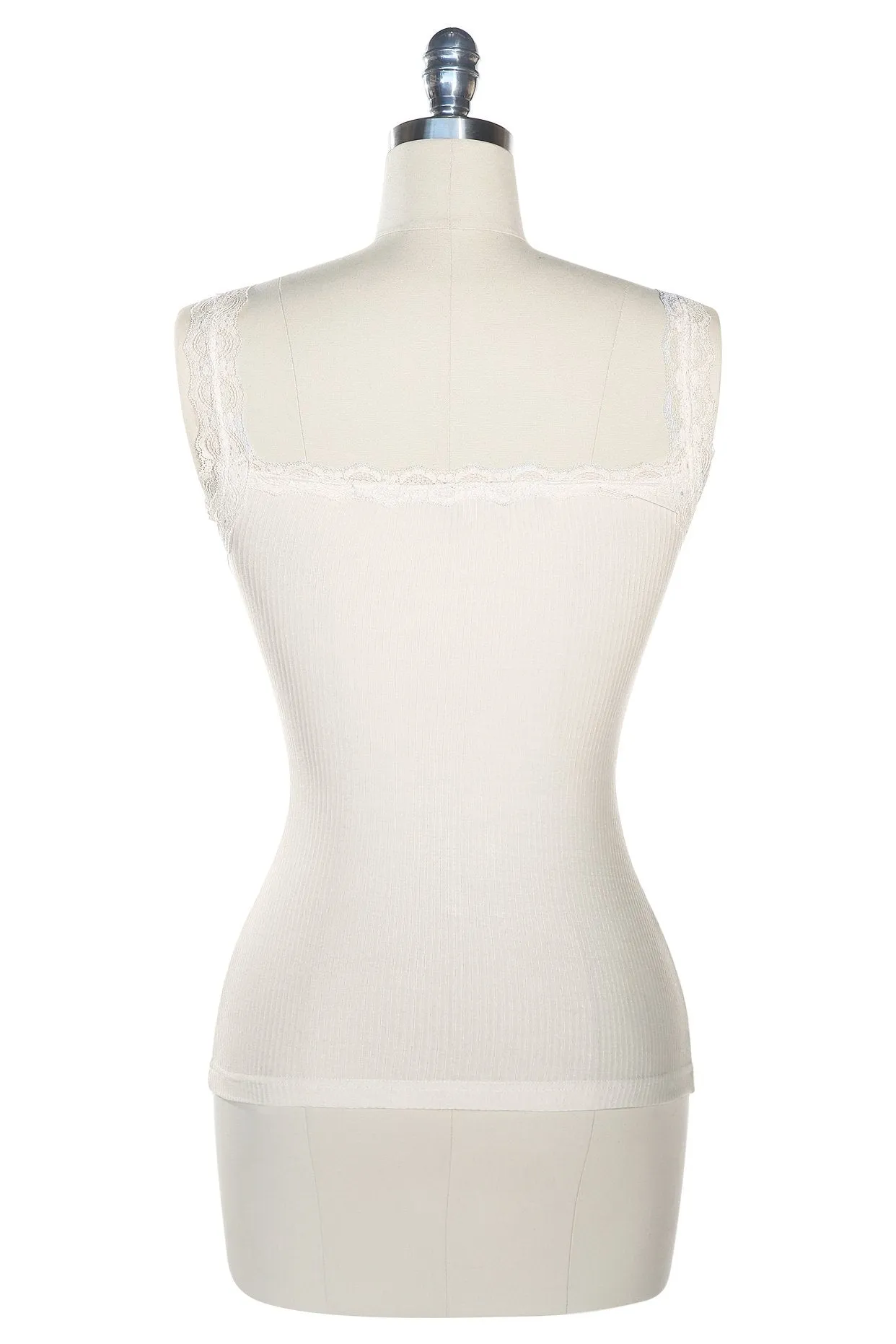 D'Amour Lace Trim Singlet (Off White)