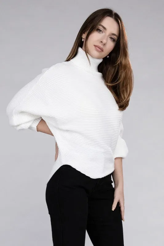 Elizabeth Viscose Dolman Sleeve Turtleneck Sweater