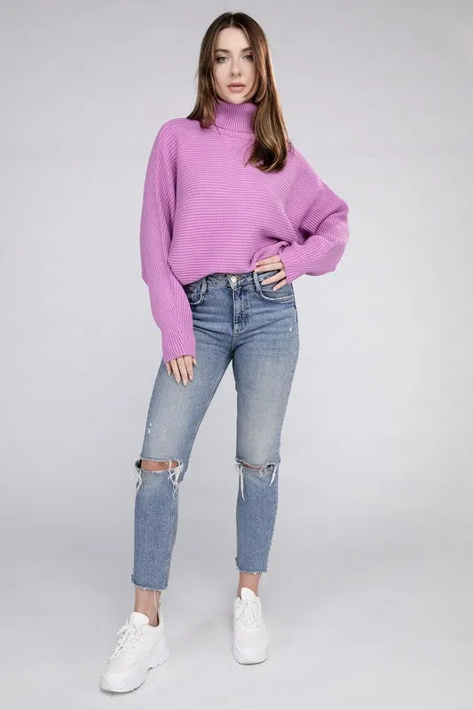 Elizabeth Viscose Dolman Sleeve Turtleneck Sweater