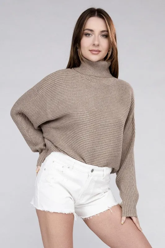 Elizabeth Viscose Dolman Sleeve Turtleneck Sweater