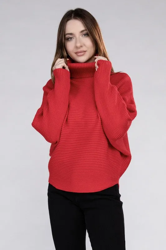 Elizabeth Viscose Dolman Sleeve Turtleneck Sweater