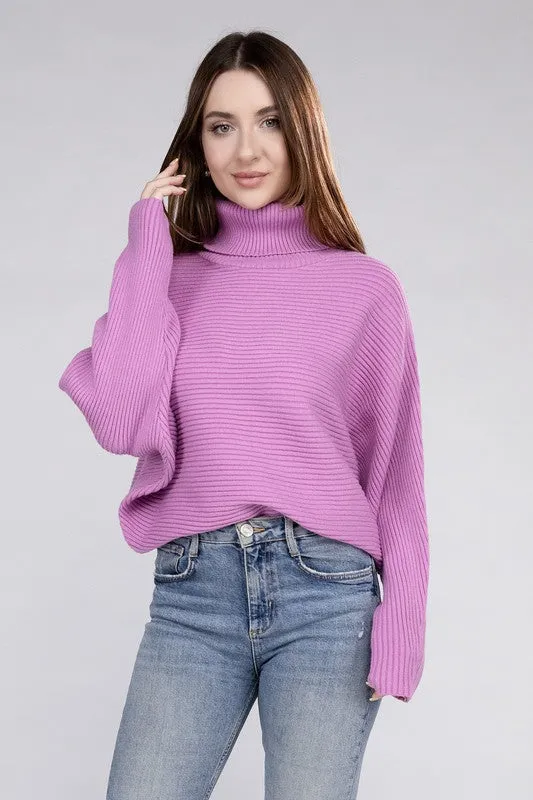 Elizabeth Viscose Dolman Sleeve Turtleneck Sweater