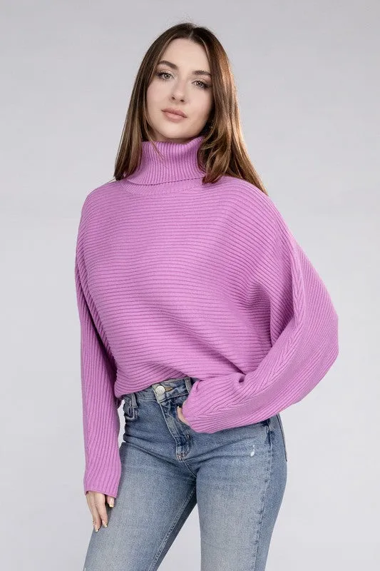 Elizabeth Viscose Dolman Sleeve Turtleneck Sweater