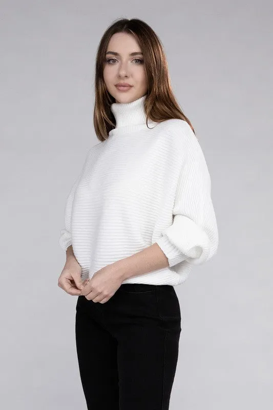 Elizabeth Viscose Dolman Sleeve Turtleneck Sweater