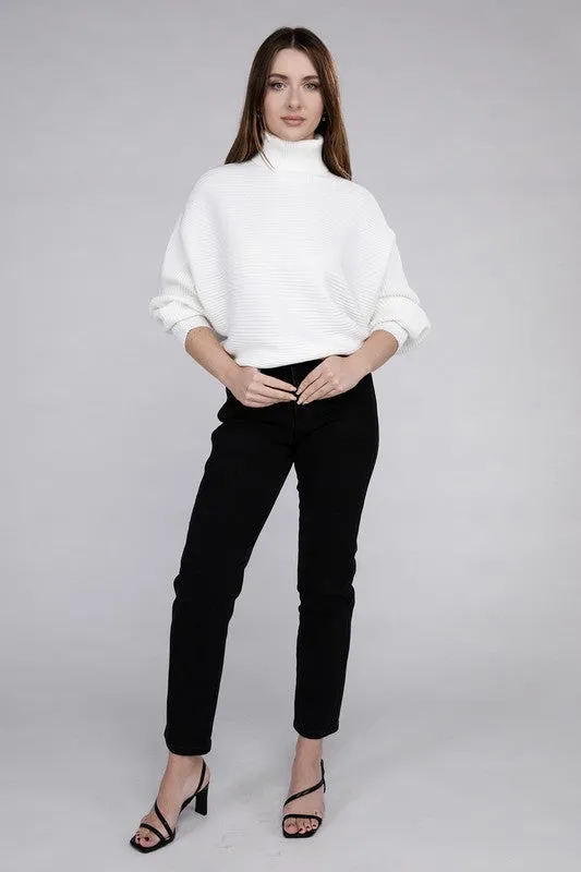 Elizabeth Viscose Dolman Sleeve Turtleneck Sweater