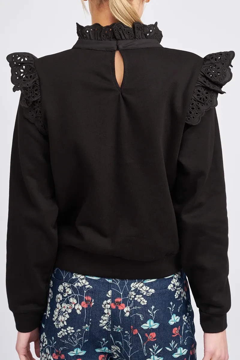 En Saison Eyelet Detail Sweater