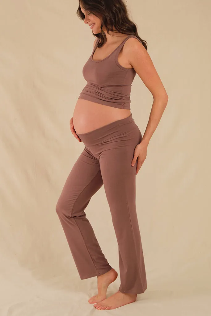 Essential Bamboo Maternity Pants - Mousse