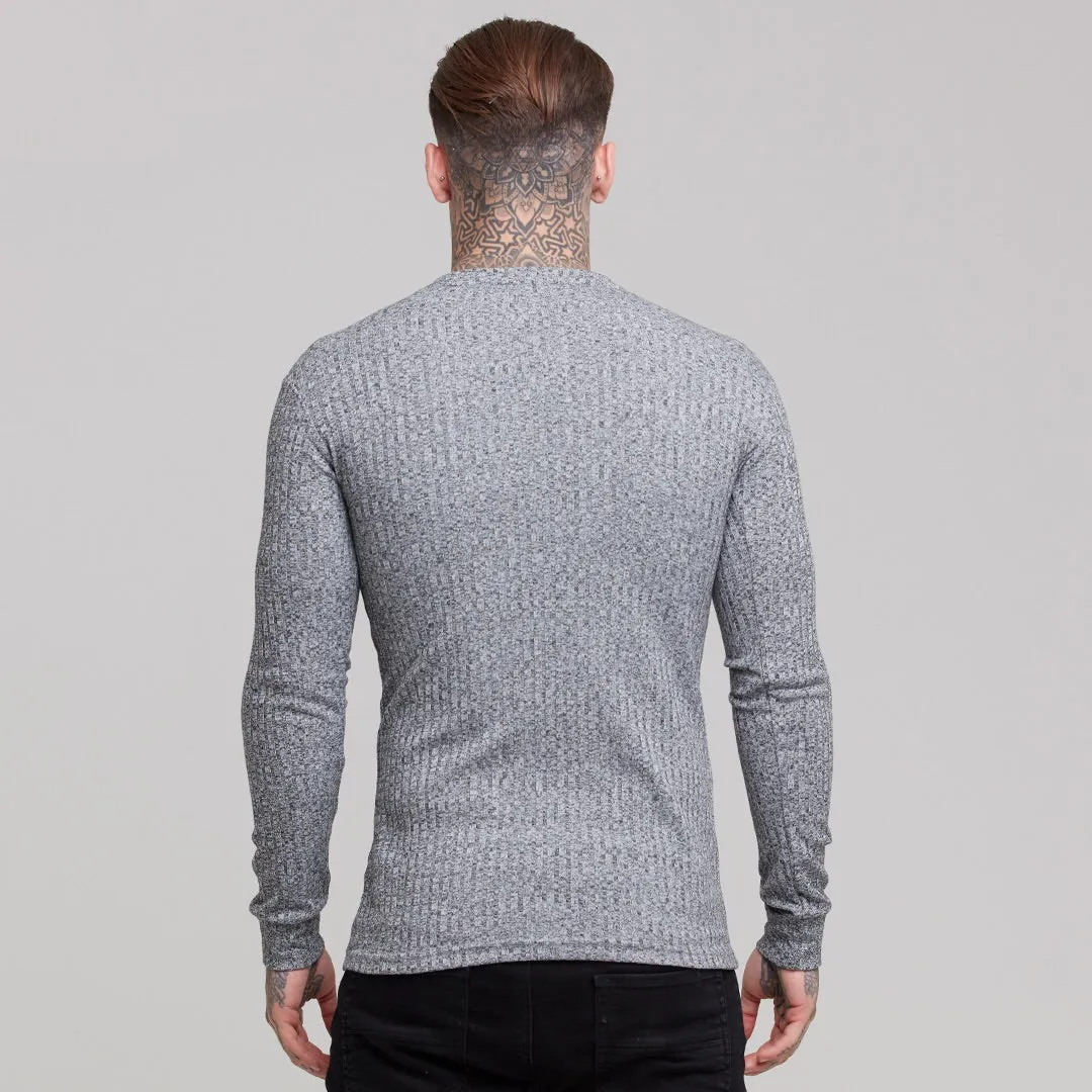 Father Sons Classic Grey & Black Ribbed Knit Sweater - FSH079