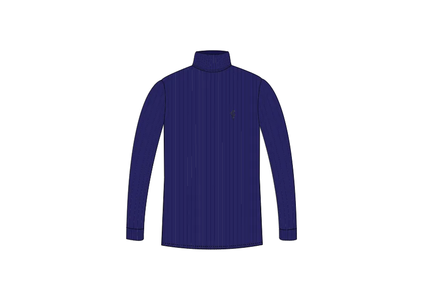 Father Sons Classic Navy Ribbed Knit Roll-neck Sweater - FSH957