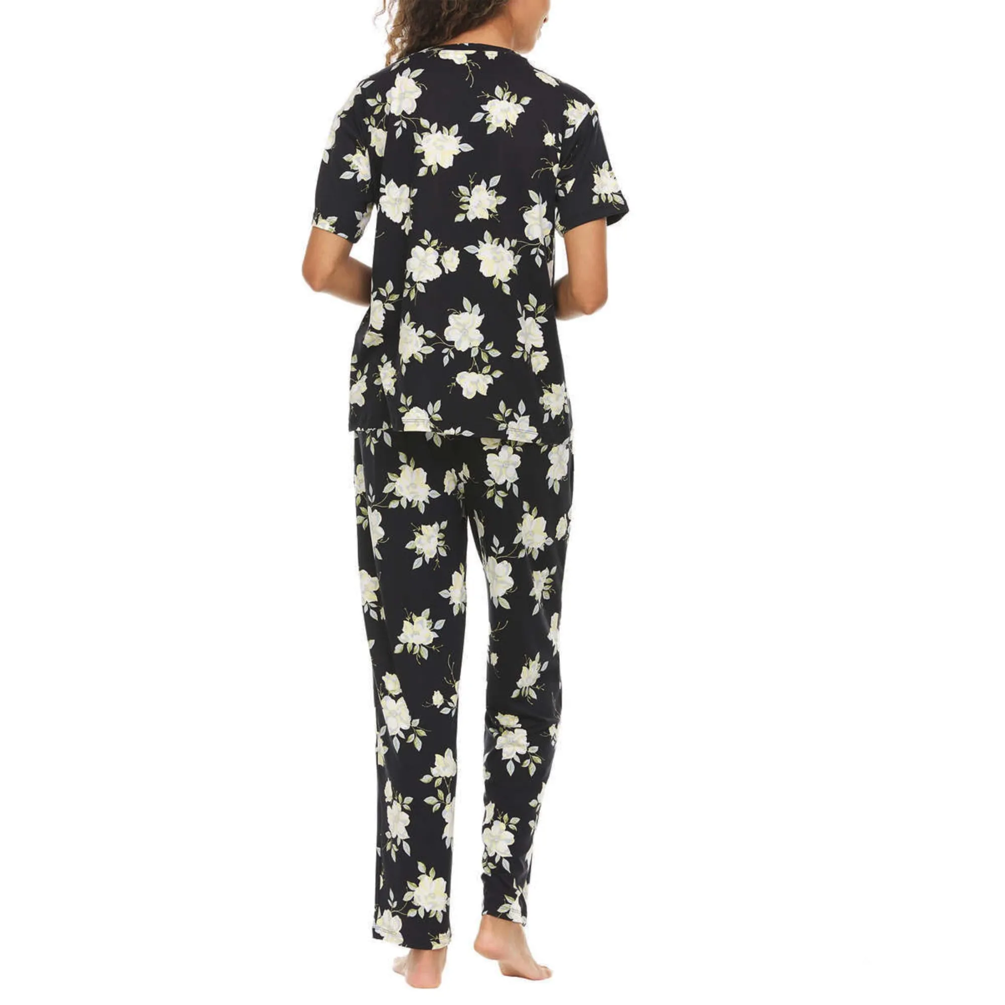 Flora Nikrooz Women's 2-Piece Super Soft Floral Print Top and Pants Pajama Set