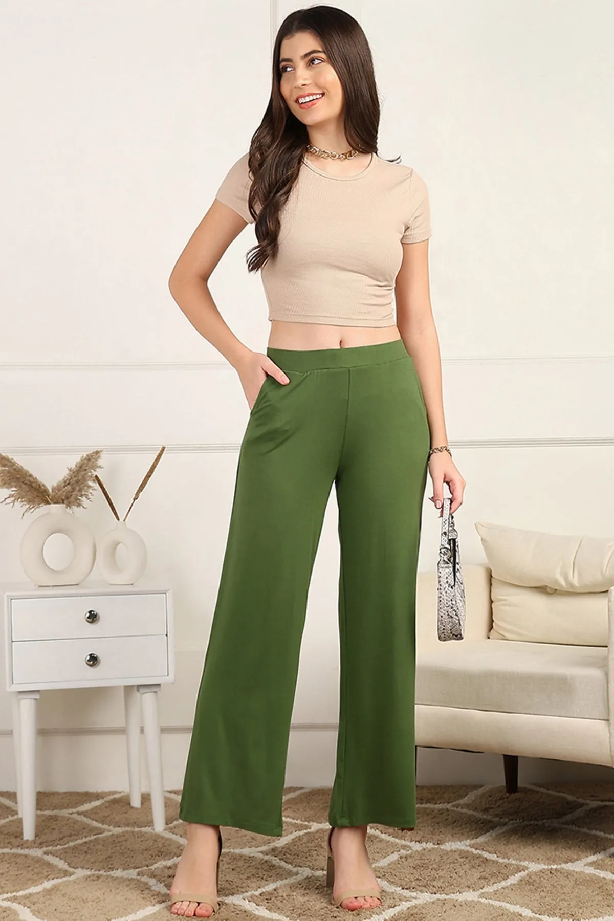 Green High Waist Maternity Pajama