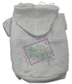 Happy New Year Rhinestone Hoodies Grey L (14)