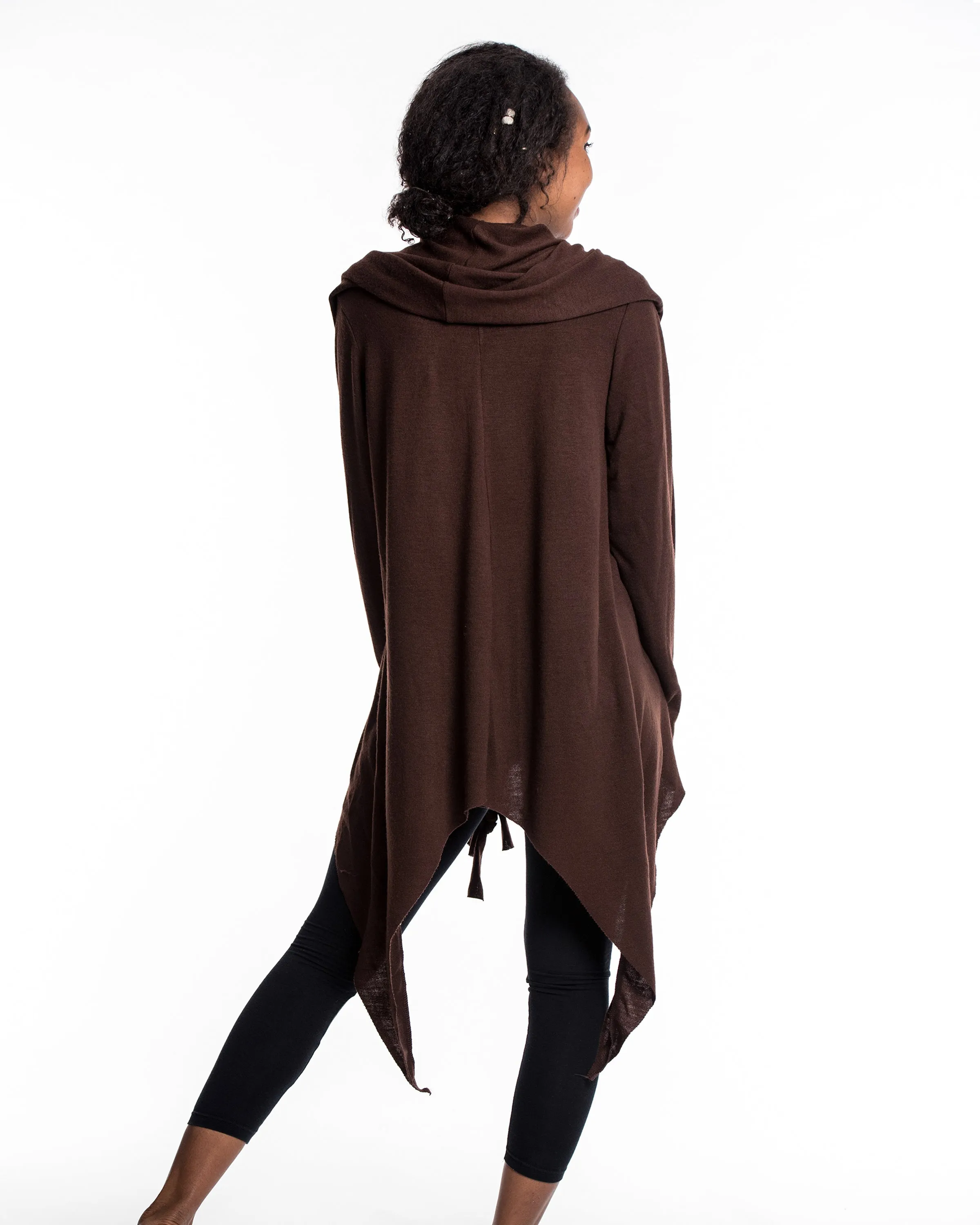 Hooded Cardigan in Brown