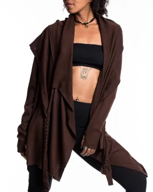 Hooded Cardigan in Brown