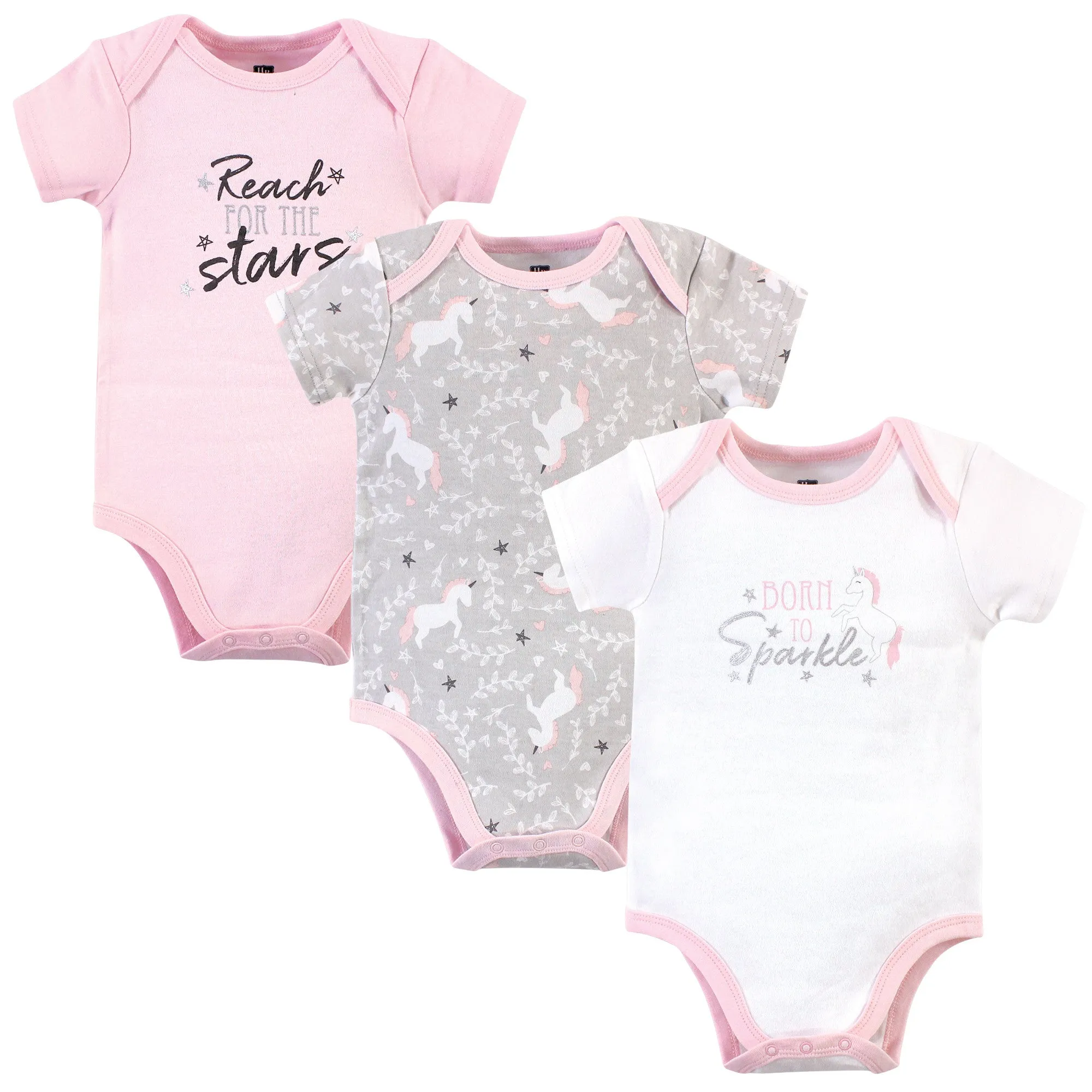 Hudson Baby Cotton Bodysuits, Whimsical Unicorn