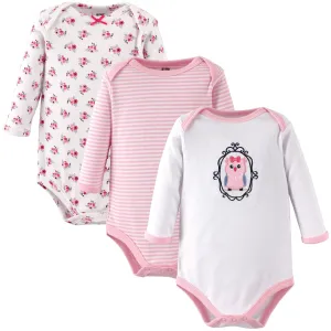 Hudson Baby Cotton Long-Sleeve Bodysuits, Owl 3-Pack