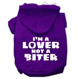 I'm a Lover not a Biter Screen Printed Dog Pet Hoodies Purple Size XXL (18)