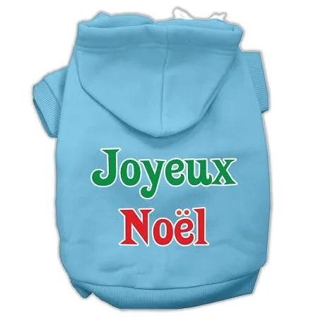 Joyeux Noel Screen Print Pet Hoodies Baby Blue S (10)