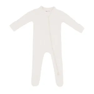 Kyte Baby Ribbed Zippered Footie in Oat